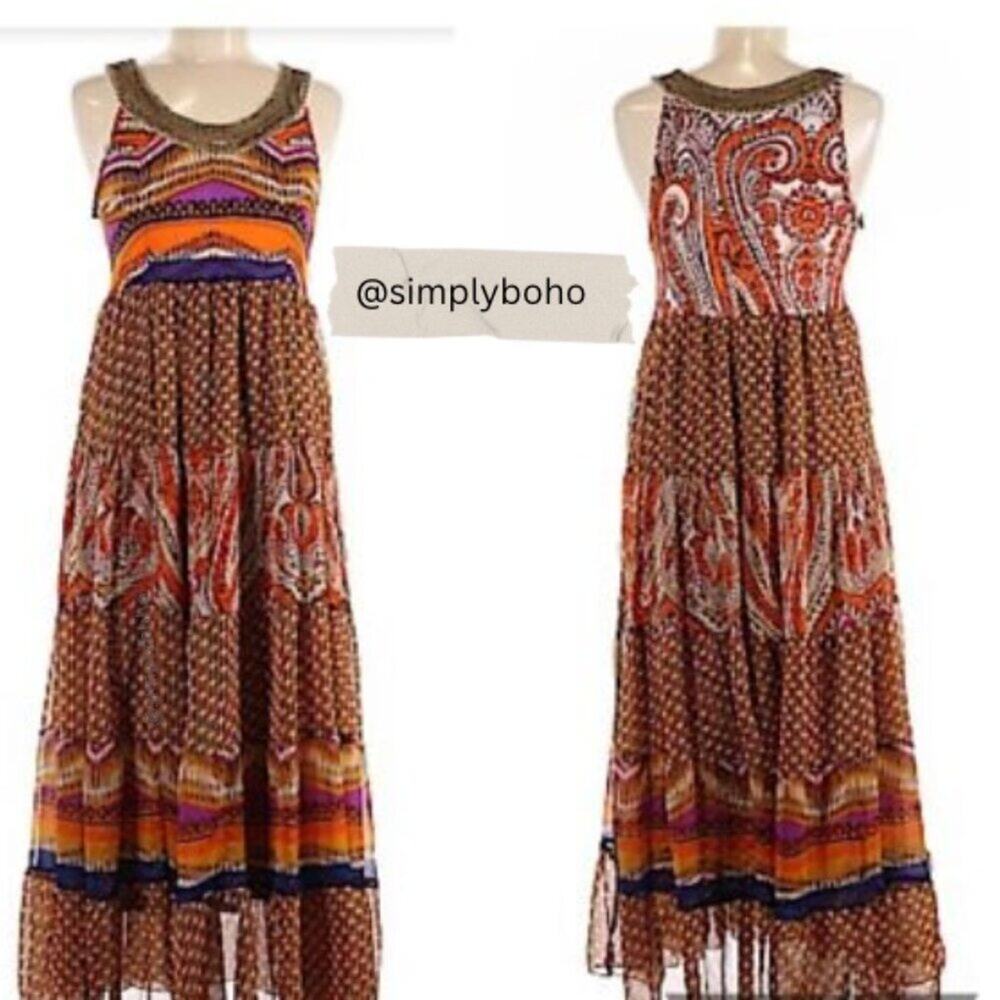 Alberto Makali - Bohemian Brown flowy maxi dress size 8